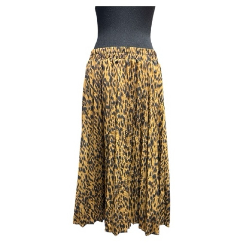 NWT Peated Leopard Print Skirt Midi Skirt Size Medium